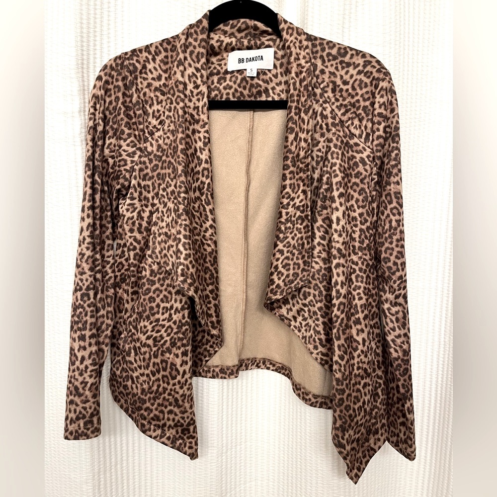 NWOT BB Dakota Faux Suede Leopard Print Blazer - Picture 11 of 11